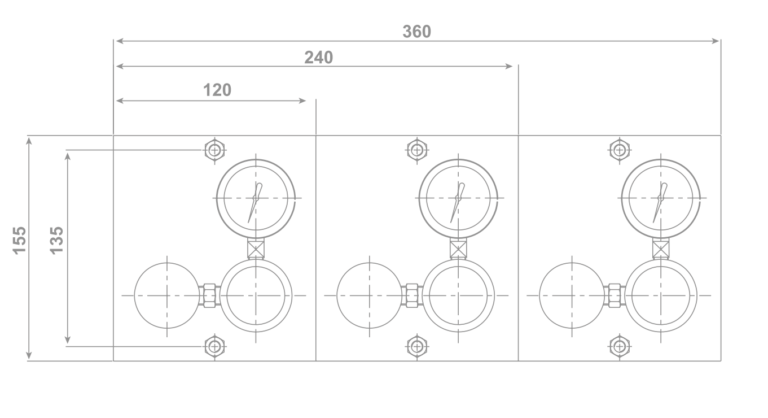 Panel regulujący ciśnienie LHPI 100TP - rysunek